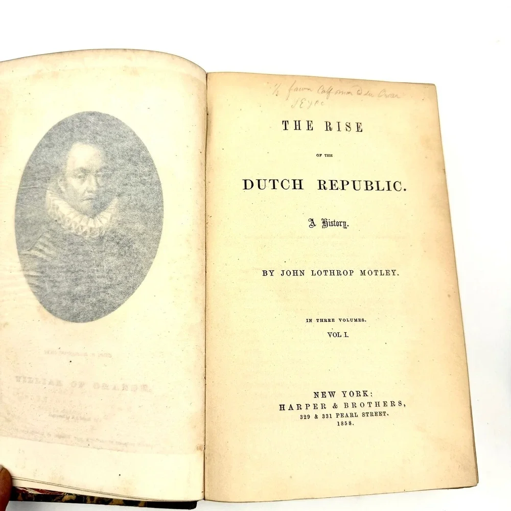 John Lothrop Motley‎ The Rise of the Dutch Republic 1858 3 Vol Half Calf Leather